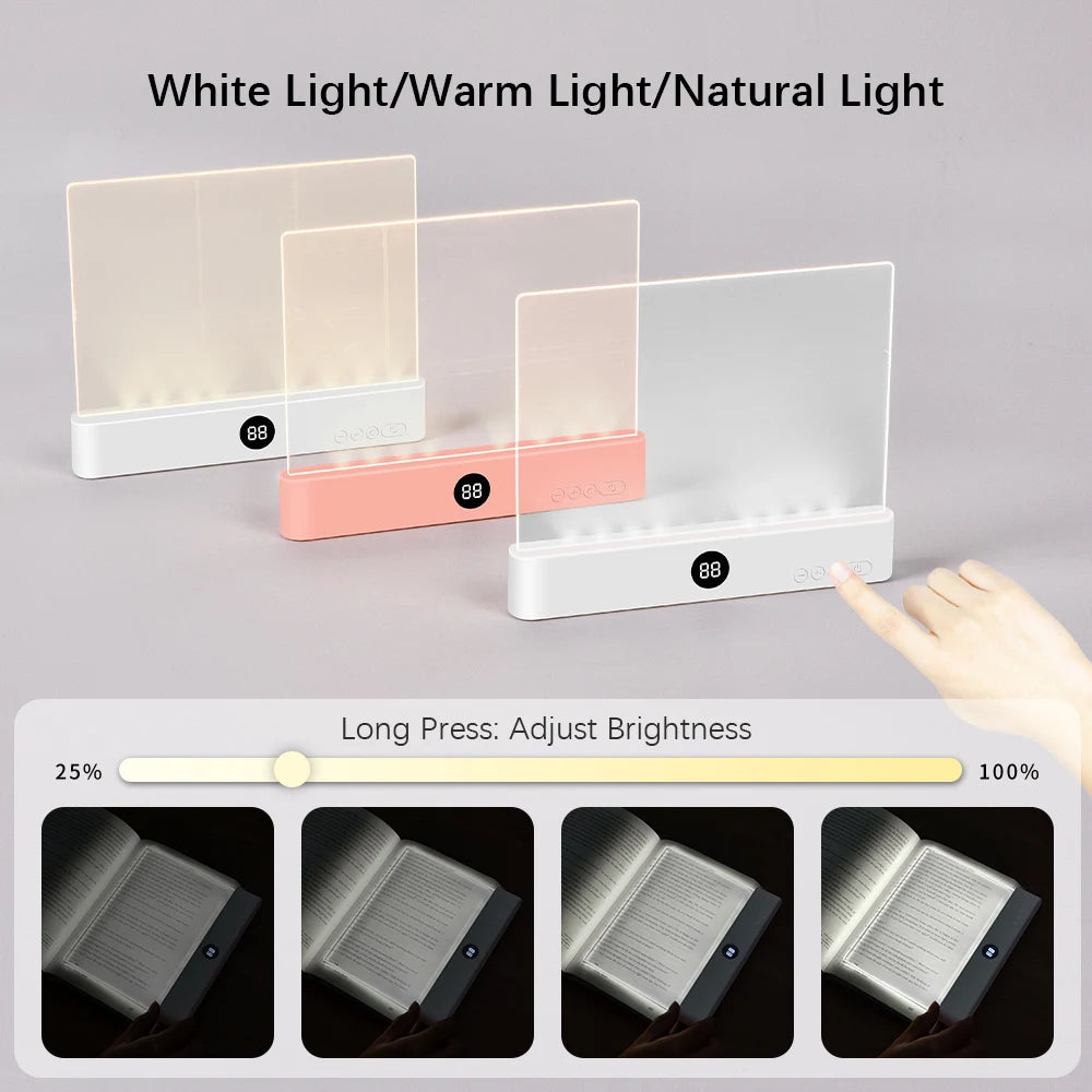 LED Reading Light Night Light Book Family Study Reading Lamp Portable Bookmark Light for Reading in Bed, Car Motivational Travel